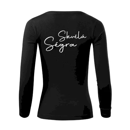 Skvělá ségra - nápis na zádech