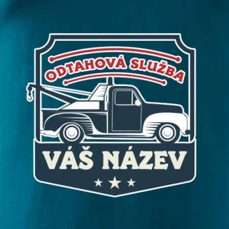 Odtahová služba - erb - červený nápis