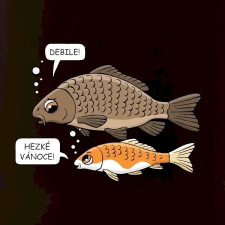 Hezké Vánoce Kapr a Koi kapr (Hana-creative)