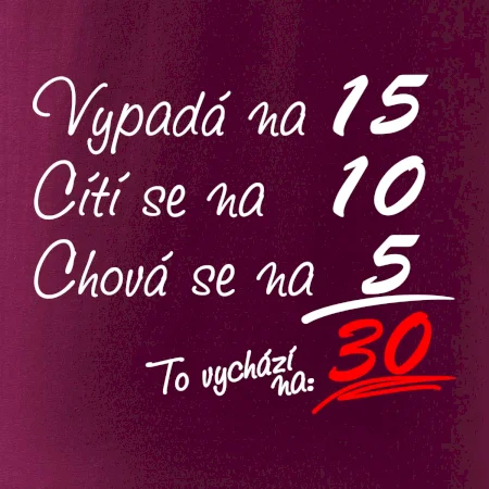 Vypadá, cítí se, chová se - 30 let