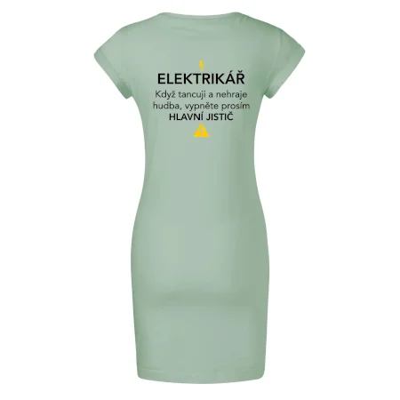 Elektrikář - hlavní jistič - Nápis na zádech