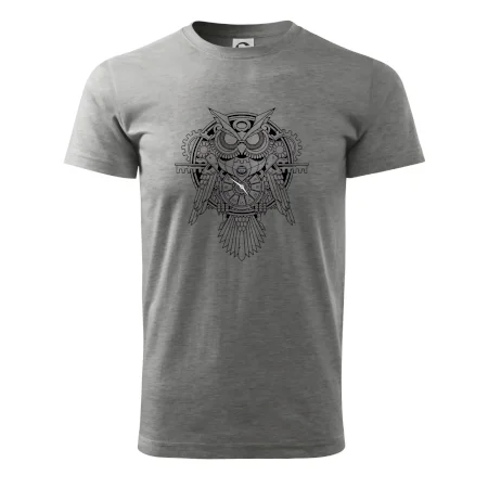 Steampunk sova černobílá