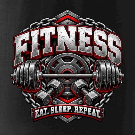 Fitness činka a závaží eat sleep repeat