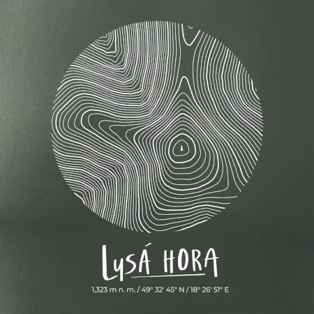 Lysá hora - vrstevnice v kruhu