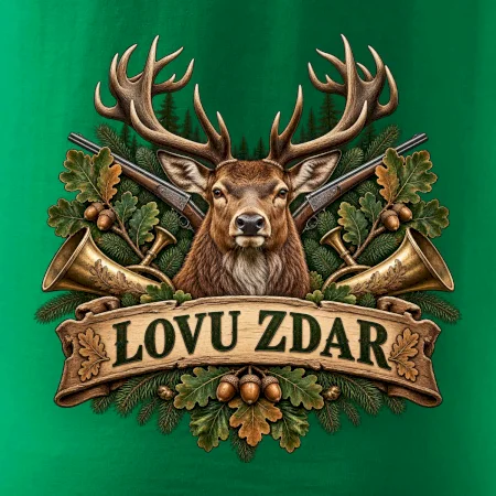 Lovu zdar myslivecký erb s jelenem