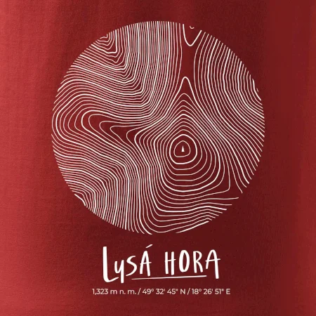 Lysá hora - vrstevnice v kruhu