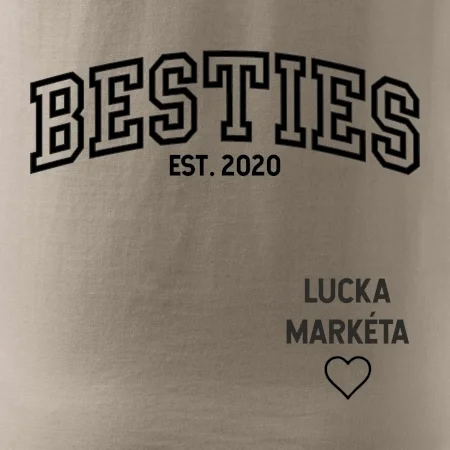 Párové mikiny - Besties (Rok a jména na rukávu)