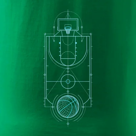 Technický nákres basketbalového hřiště