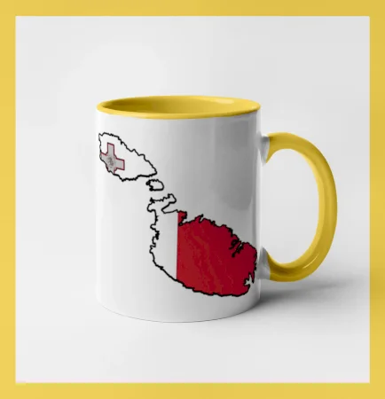 Mapa Malta s vlajkou