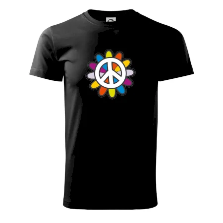 Peace symbol s kreslenou květinou