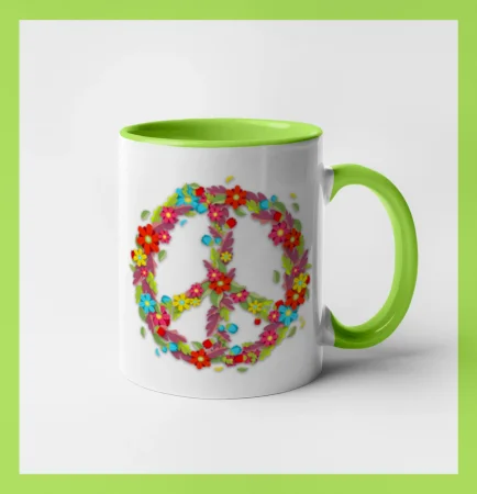 Peace symbol červené květiny