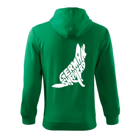 Německý ovčák sedící napis