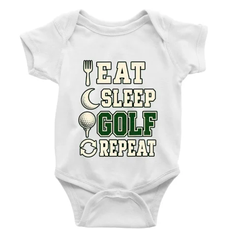 Eat sleep golf repeat typografie