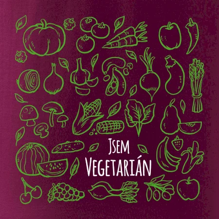 Jsem vegetarián - zelenina ve čtverci