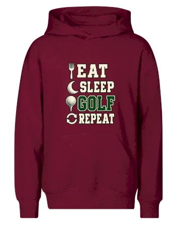 Eat sleep golf repeat typografie
