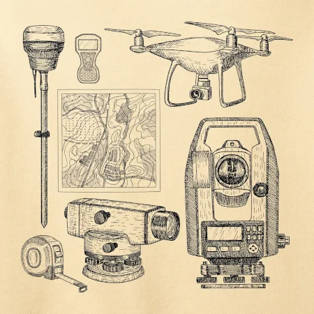 Geodet teodolit dron