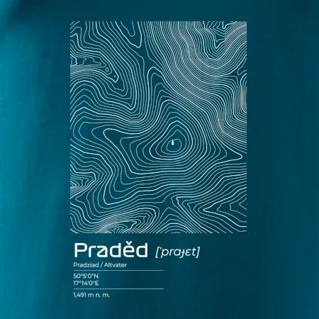 Praděd - vrstevnice v obdélníku