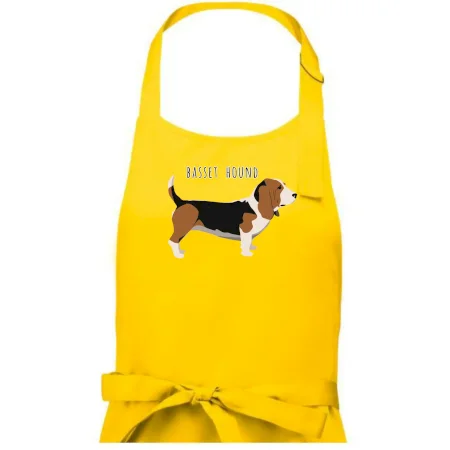 Basset hound pes s nápisem