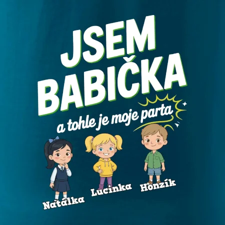 Babička a její parta (obrázky a jména vnuků)