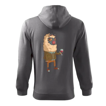 Alpaka s vínem muž