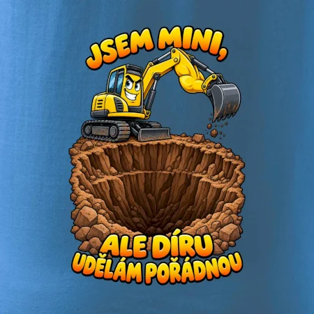 Mini bagr udělá pořádnou díru