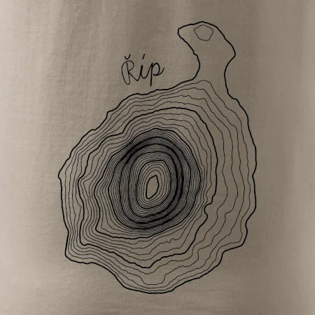 Říp - vrstevnice psací