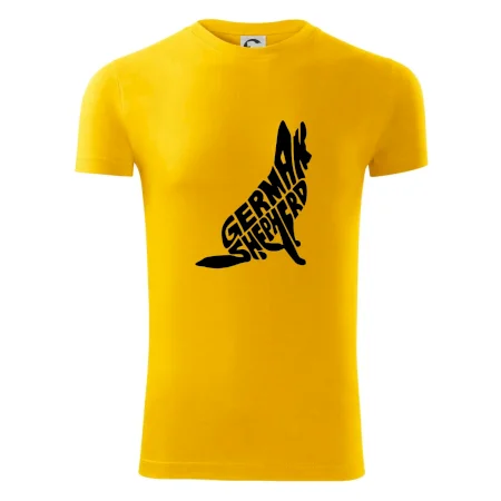 Německý ovčák sedící napis