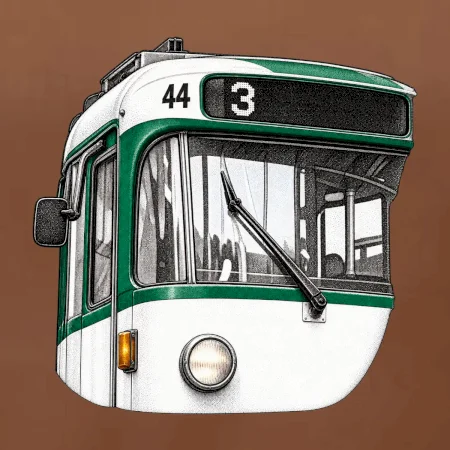 Detail čela T3R SLF tečkovaná perokresba