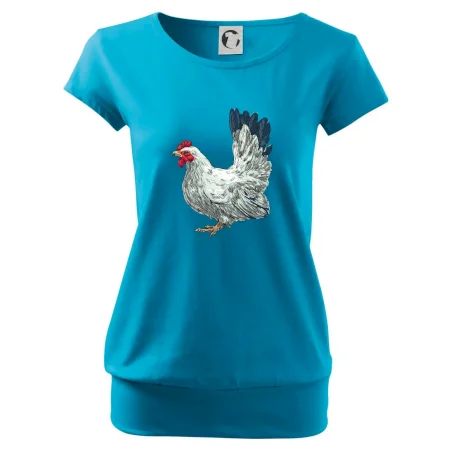 Slepice kreslená bílá