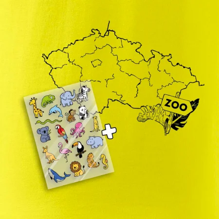 Tričko s mapou + ZOO nažehlovačky