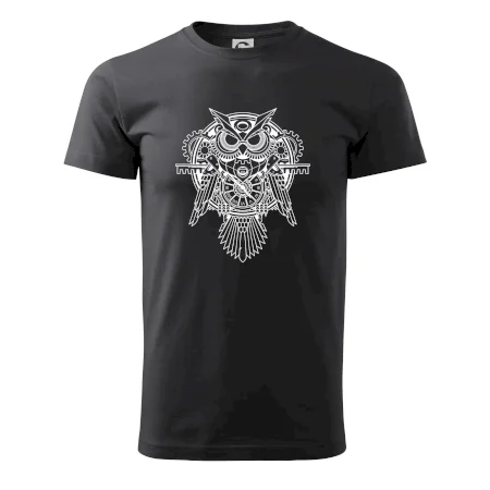 Steampunk sova černobílá