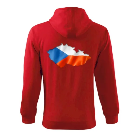 Česká vlajka v obrysu republiky