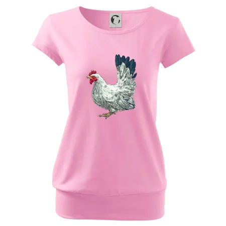 Slepice kreslená bílá