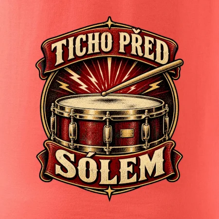 Ticho před sólem - vintage bubenický emblém