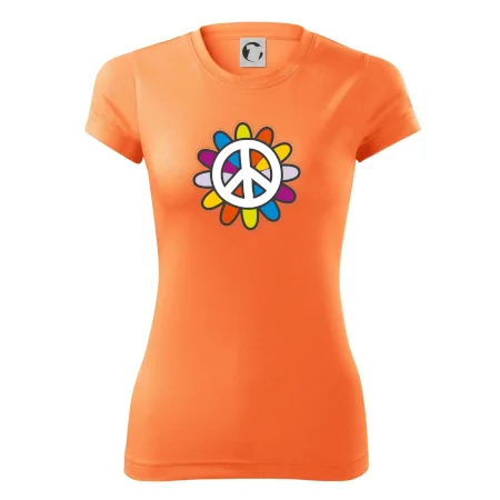 Peace symbol s kreslenou květinou