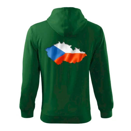 Česká vlajka v obrysu republiky
