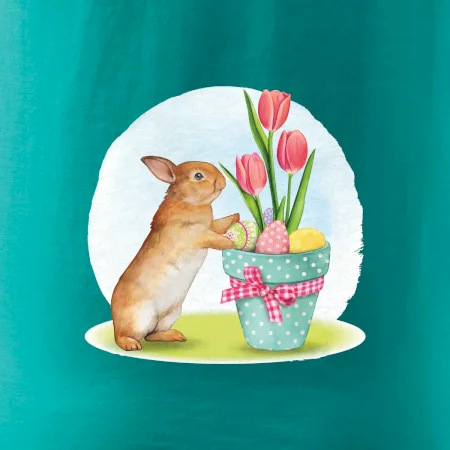 Velikonoční zajíček tulipány