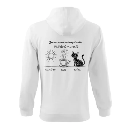 Jsem nenáročný člověk. Ke štěstí mi stačí sluníčko kafe kočka