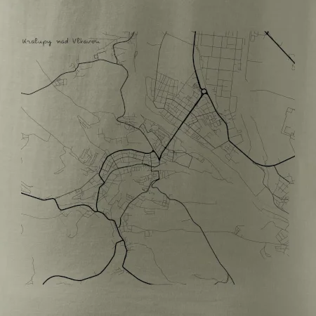 Černobílá mapa Kralupy nad Vltavou