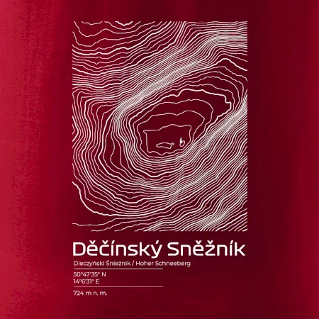 Děčínský Sněžník - vrstevnice v obdélníku