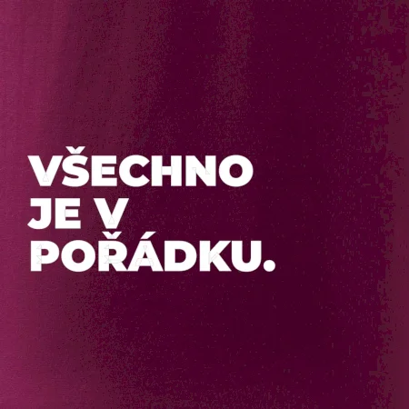 VŠECHNO JE V POŘÁDKU.
