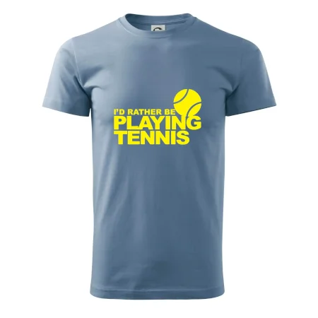 Playing tennis