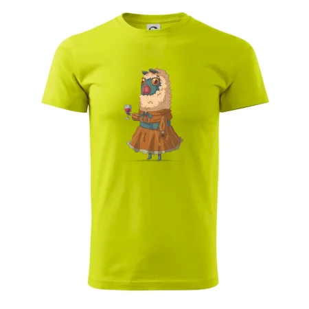 Alpaka s vínem žena