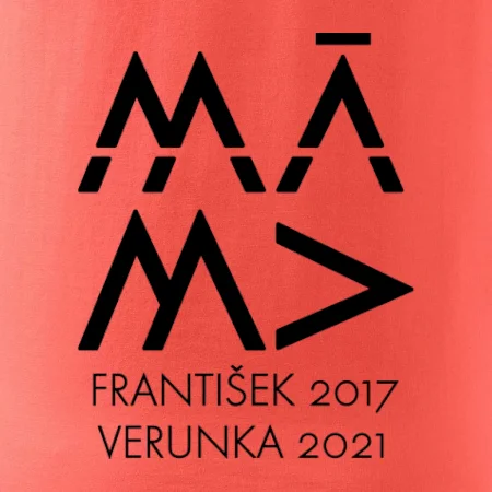 Máma v geometrickém fontu se jmény