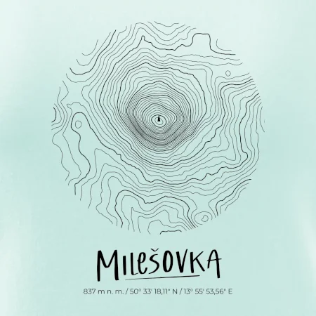 Milešovka - vrstevnice v kruhu