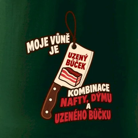 Vůně nafty dýmu a uzeného bůčku