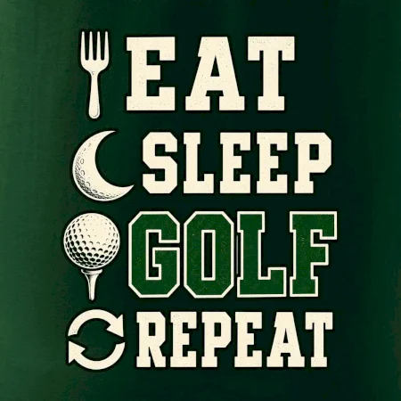Eat sleep golf repeat typografie