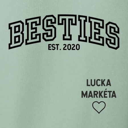 Párové mikiny - Besties (Rok a jména na rukávu)