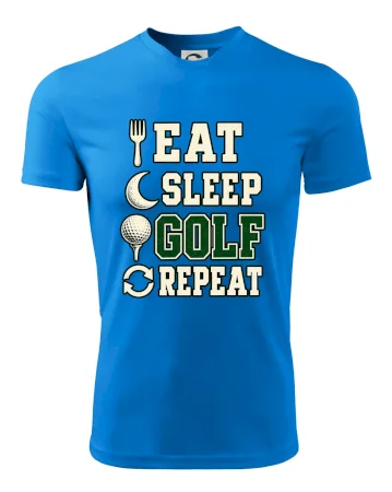 Eat sleep golf repeat typografie