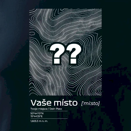 Vaše místo - vrstevnice v obdélníku